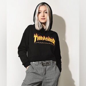Cropped thrasher hoodie